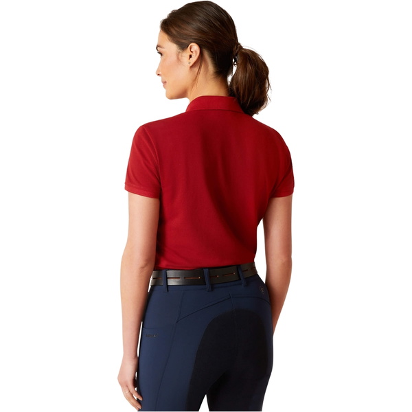 2024 Ariat Womens Prix 2 . 0 Kurze Ärmel Polo Hemd 10048741 - Sonne - Getrocknete Tomate
